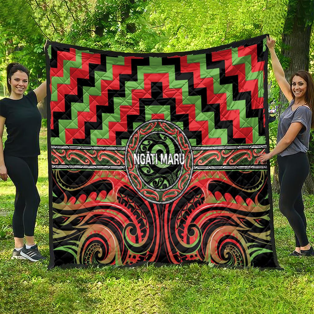 Aotearoa Ngati Maru Quilt Maori Iwi Poutama Puhoro Tattoo