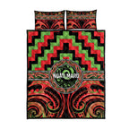 Aotearoa Ngati Maru Quilt Bed Set Maori Iwi Poutama Puhoro Tattoo