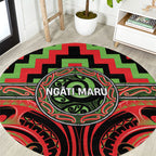Aotearoa Ngati Maru Round Carpet Maori Iwi Poutama Puhoro Tattoo