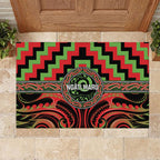 Aotearoa Ngati Maru Rubber Doormat Maori Iwi Poutama Puhoro Tattoo
