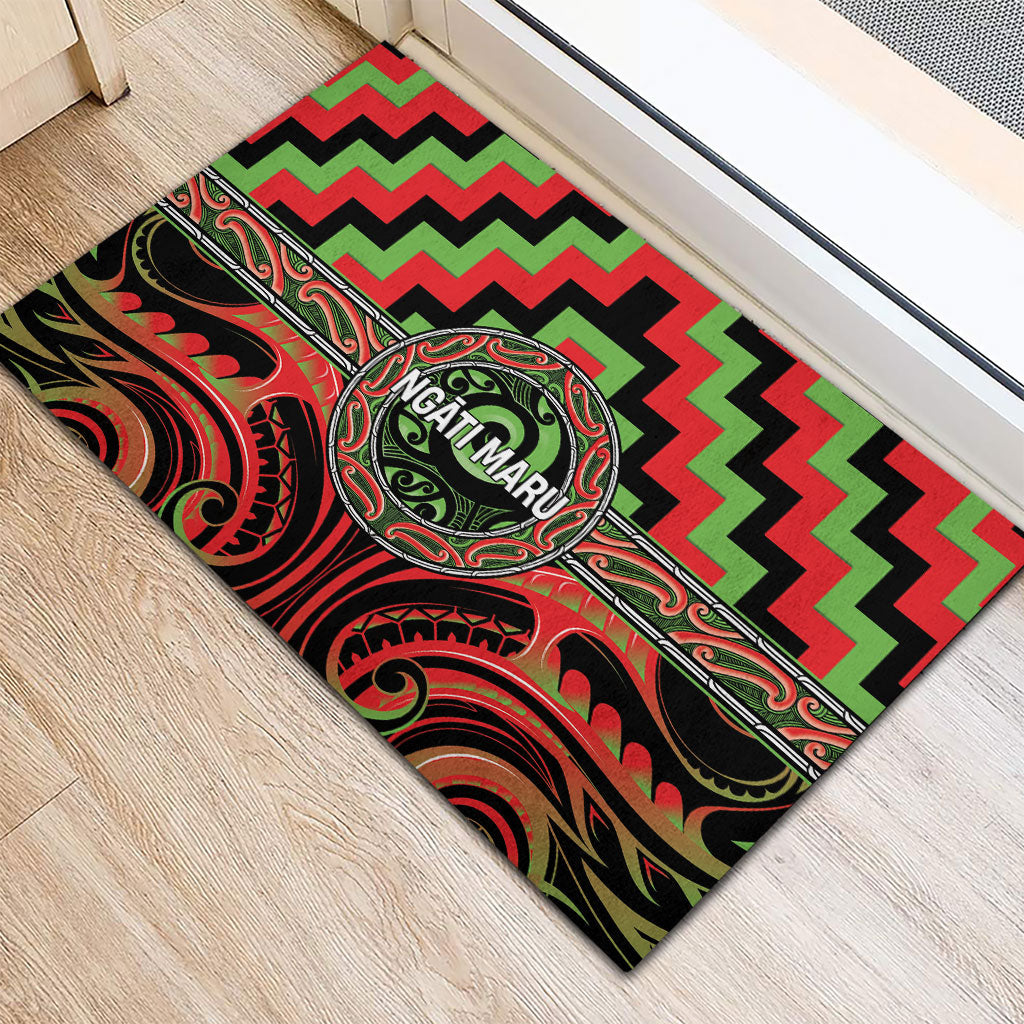 Aotearoa Ngati Maru Rubber Doormat Maori Iwi Poutama Puhoro Tattoo