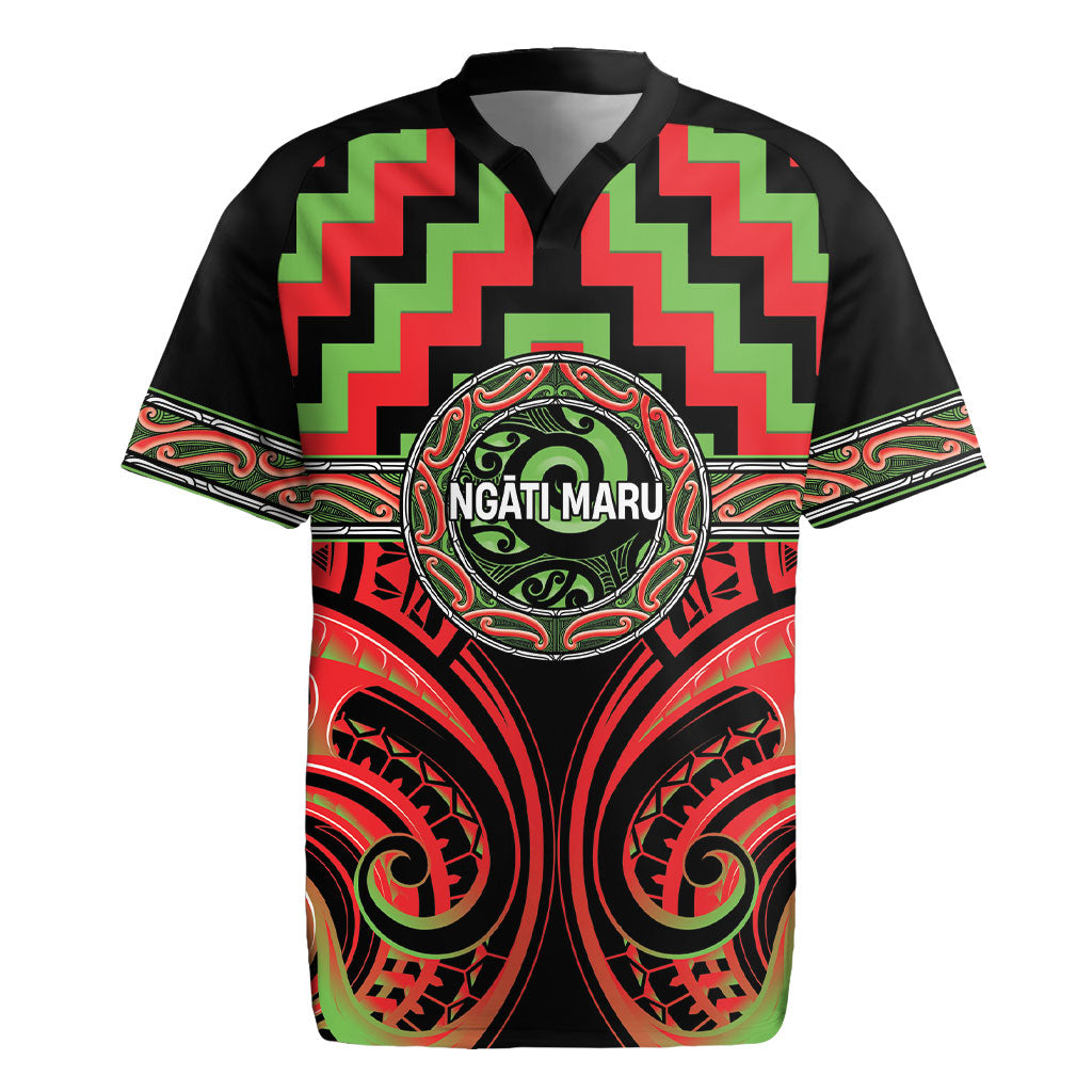 Aotearoa Ngati Maru Personalised Rugby Jersey Maori Iwi Poutama Puhoro Tattoo