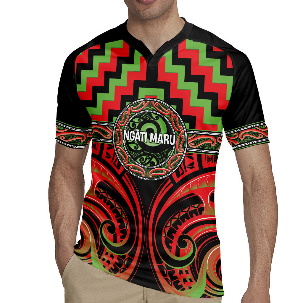 Aotearoa Ngati Maru Personalised Rugby Jersey Maori Iwi Poutama Puhoro Tattoo