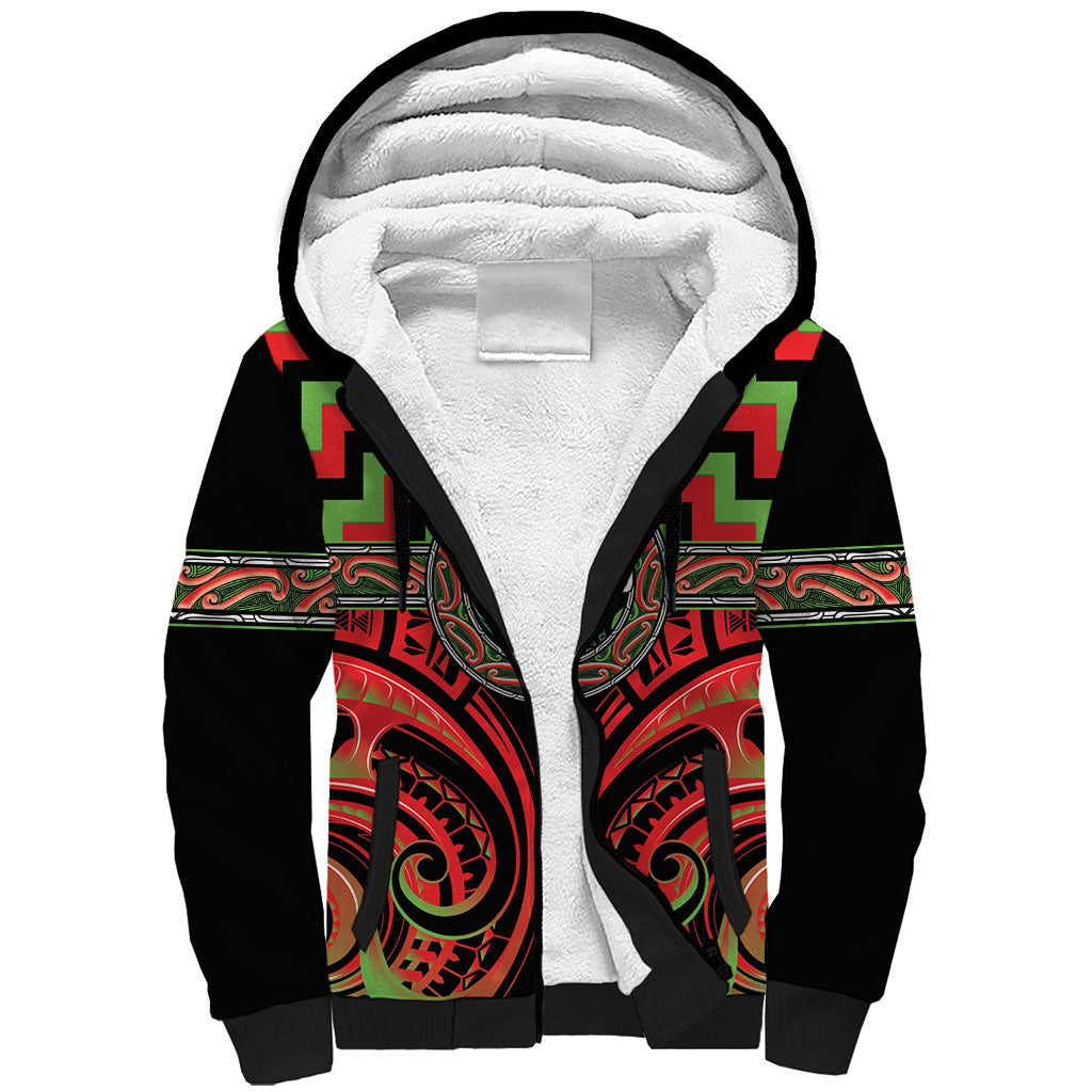 Aotearoa Ngati Maru Personalised Sherpa Hoodie Maori Iwi Poutama Puhoro Tattoo