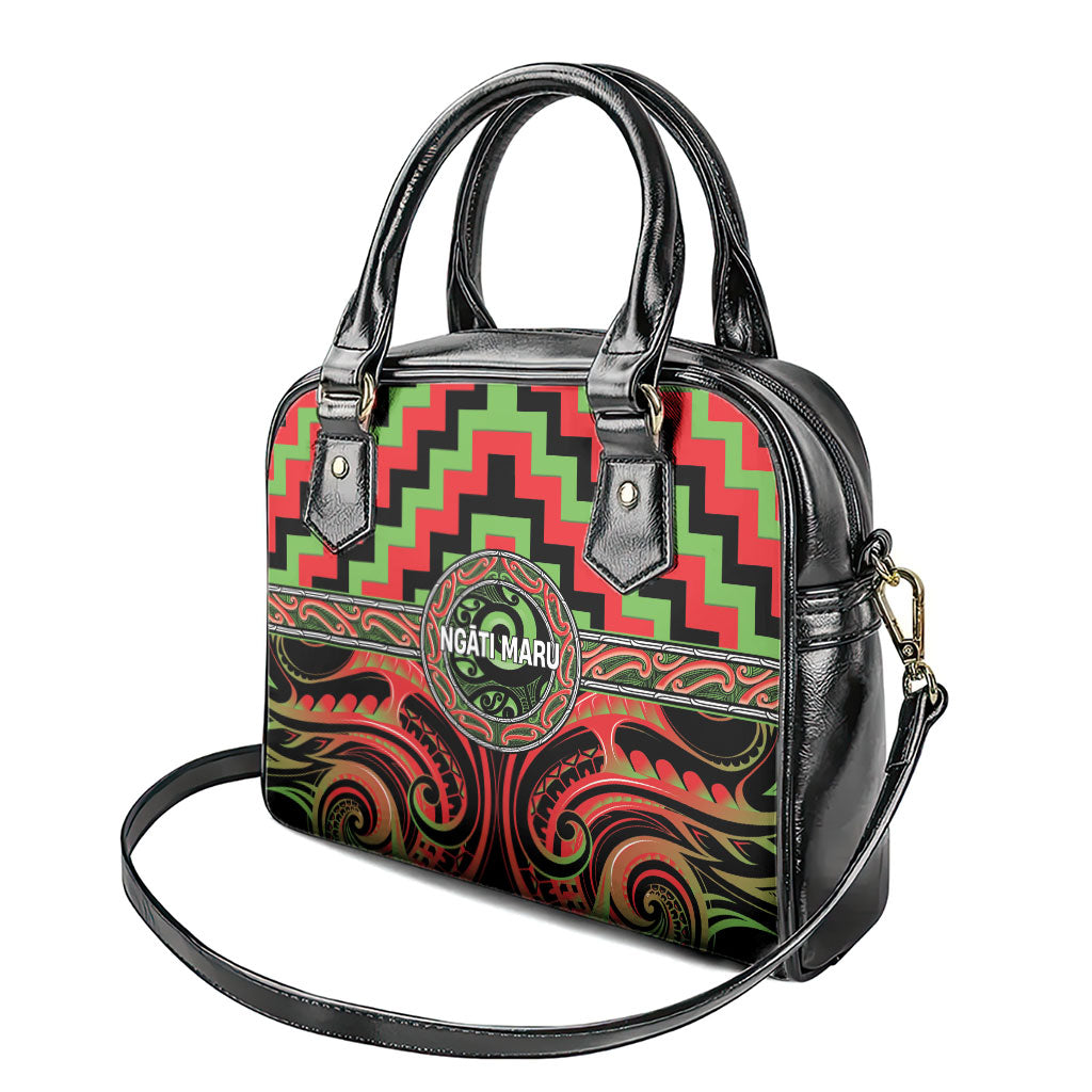 Aotearoa Ngati Maru Shoulder Handbag Maori Iwi Poutama Puhoro Tattoo