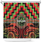 Aotearoa Ngati Maru Shower Curtain Maori Iwi Poutama Puhoro Tattoo