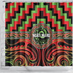 Aotearoa Ngati Maru Shower Curtain Maori Iwi Poutama Puhoro Tattoo
