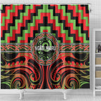 Aotearoa Ngati Maru Shower Curtain Maori Iwi Poutama Puhoro Tattoo