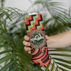 Aotearoa Ngati Maru Personalised Skinny Tumbler Maori Iwi Poutama Puhoro Tattoo