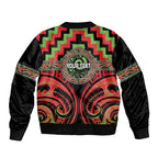 Aotearoa Ngati Maru Personalised Sleeve Zip Bomber Jacket Maori Iwi Poutama Puhoro Tattoo