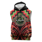 Aotearoa Ngati Maru Personalised Sleeveless Hoodie Maori Iwi Poutama Puhoro Tattoo