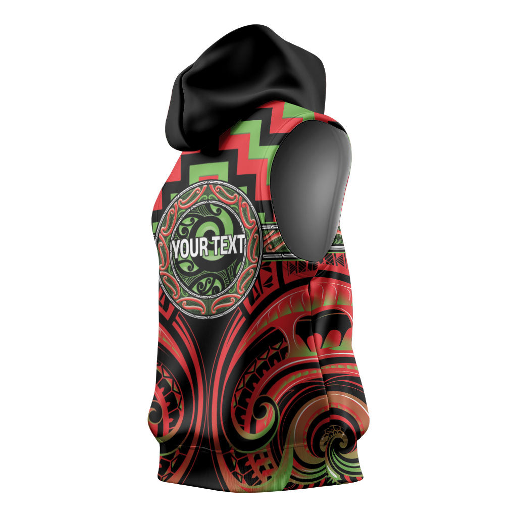 Aotearoa Ngati Maru Personalised Sleeveless Hoodie Maori Iwi Poutama Puhoro Tattoo
