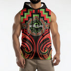 Aotearoa Ngati Maru Personalised Sleeveless Hoodie Maori Iwi Poutama Puhoro Tattoo