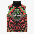 Aotearoa Ngati Maru Personalised Sleeveless Puffer Jacket Maori Iwi Poutama Puhoro Tattoo