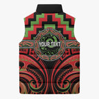 Aotearoa Ngati Maru Personalised Sleeveless Puffer Jacket Maori Iwi Poutama Puhoro Tattoo