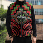 Aotearoa Ngati Maru Personalised Sleeveless Puffer Jacket Maori Iwi Poutama Puhoro Tattoo