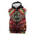Aotearoa Ngati Maru Personalised Sleeveless Zip Hoodie Maori Iwi Poutama Puhoro Tattoo