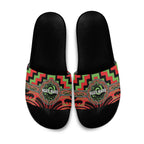 Aotearoa Ngati Maru Slide Sandals Maori Iwi Poutama Puhoro Tattoo