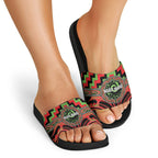Aotearoa Ngati Maru Slide Sandals Maori Iwi Poutama Puhoro Tattoo