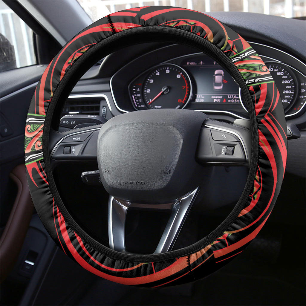 Aotearoa Ngati Maru Steering Wheel Cover Maori Iwi Poutama Puhoro Tattoo