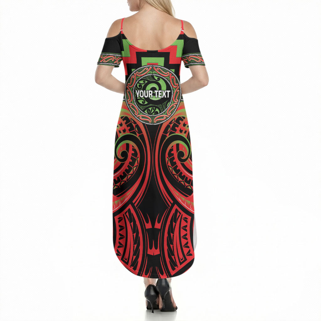 Aotearoa Ngati Maru Personalised Summer Maxi Dress Maori Iwi Poutama Puhoro Tattoo