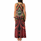 Aotearoa Ngati Maru Personalised Tank Maxi Dress Maori Iwi Poutama Puhoro Tattoo