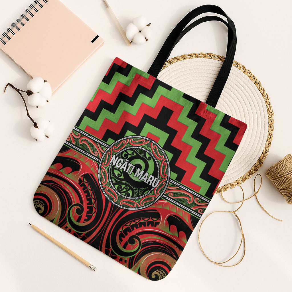 Aotearoa Ngati Maru Tote Bag Maori Iwi Poutama Puhoro Tattoo