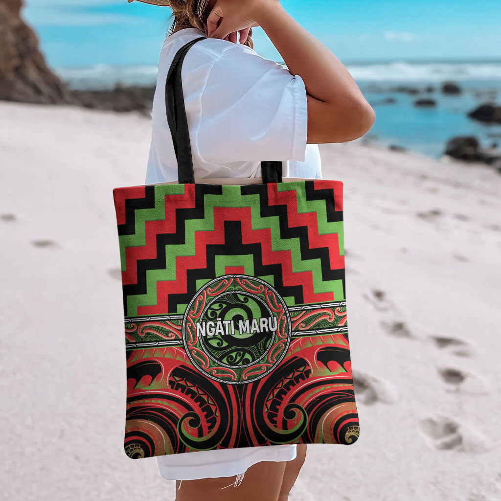 Aotearoa Ngati Maru Tote Bag Maori Iwi Poutama Puhoro Tattoo