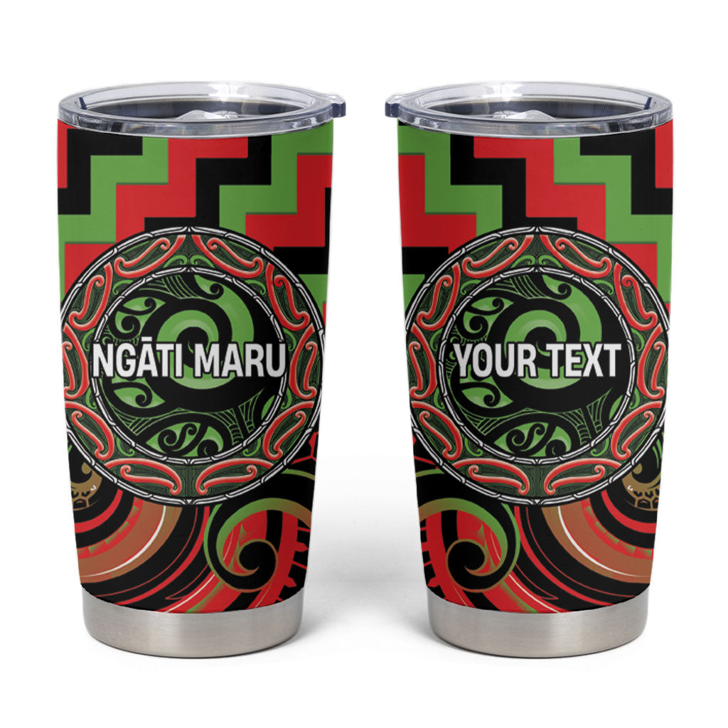Aotearoa Ngati Maru Personalised Tumbler Cup Maori Iwi Poutama Puhoro Tattoo