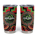 Aotearoa Ngati Maru Personalised Tumbler Cup Maori Iwi Poutama Puhoro Tattoo