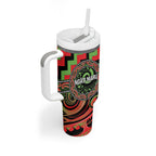 Aotearoa Ngati Maru Personalised Tumbler With Handle Maori Iwi Poutama Puhoro Tattoo