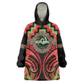 Aotearoa Ngati Maru Personalised Wearable Blanket Hoodie Maori Iwi Poutama Puhoro Tattoo