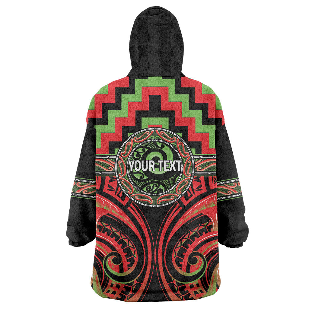 Aotearoa Ngati Maru Personalised Wearable Blanket Hoodie Maori Iwi Poutama Puhoro Tattoo