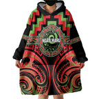 Aotearoa Ngati Maru Personalised Wearable Blanket Hoodie Maori Iwi Poutama Puhoro Tattoo