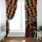 Aotearoa Ngati Maru Window Curtain Maori Iwi Poutama Puhoro Tattoo