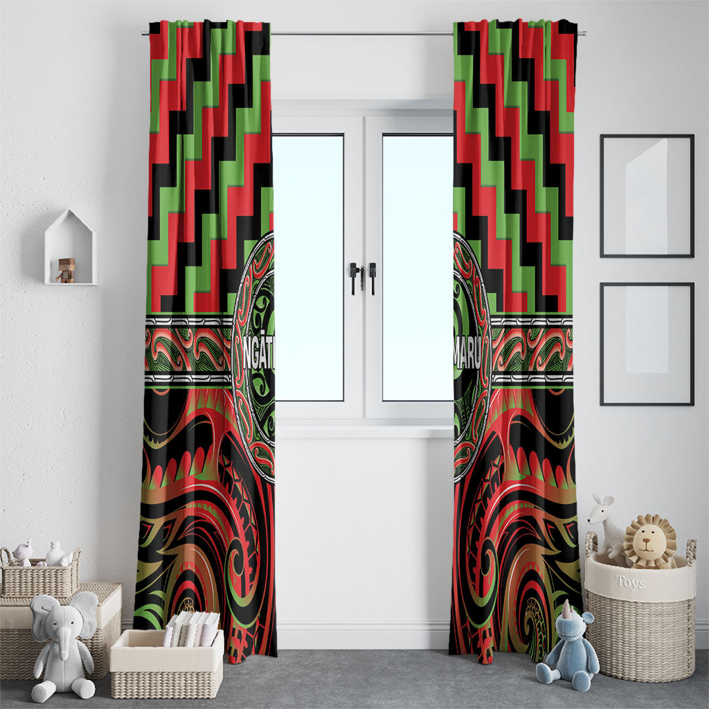 Aotearoa Ngati Maru Window Curtain Maori Iwi Poutama Puhoro Tattoo