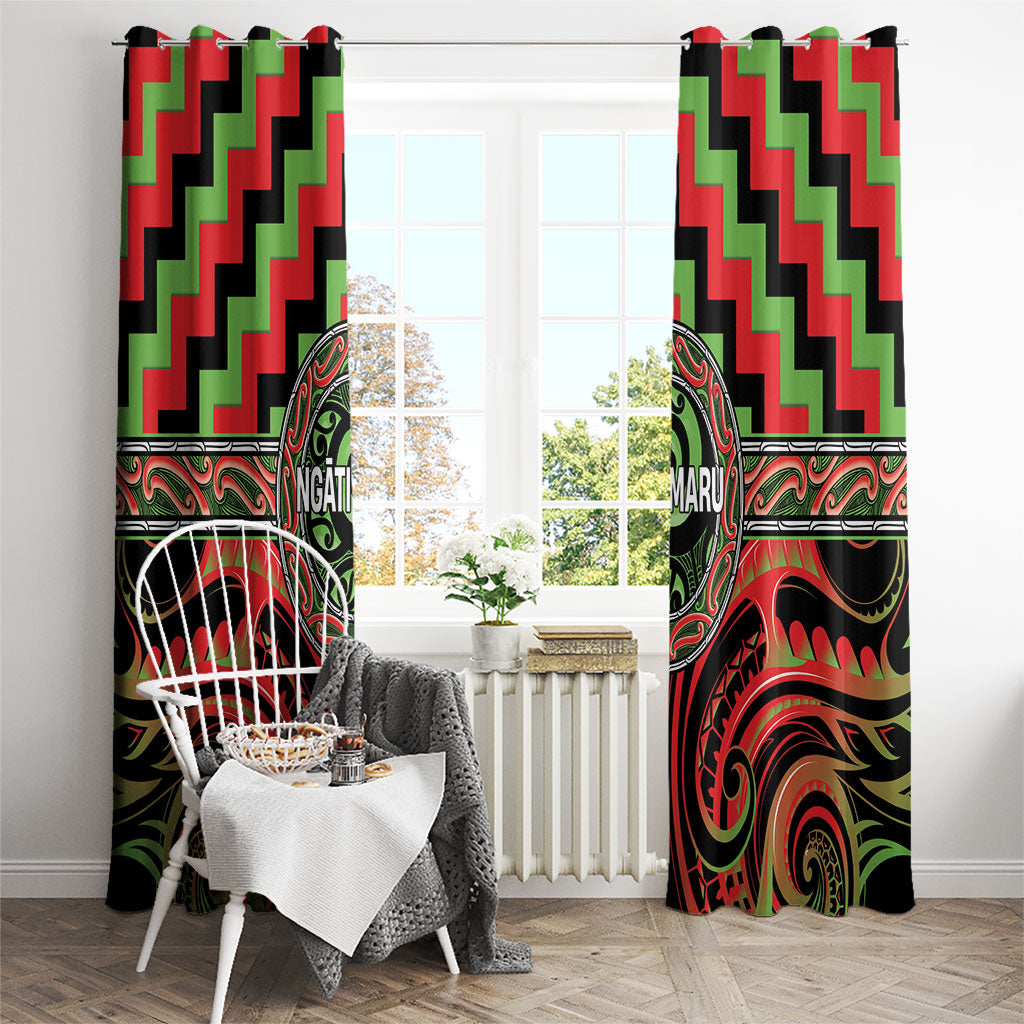 Aotearoa Ngati Maru Window Curtain Maori Iwi Poutama Puhoro Tattoo