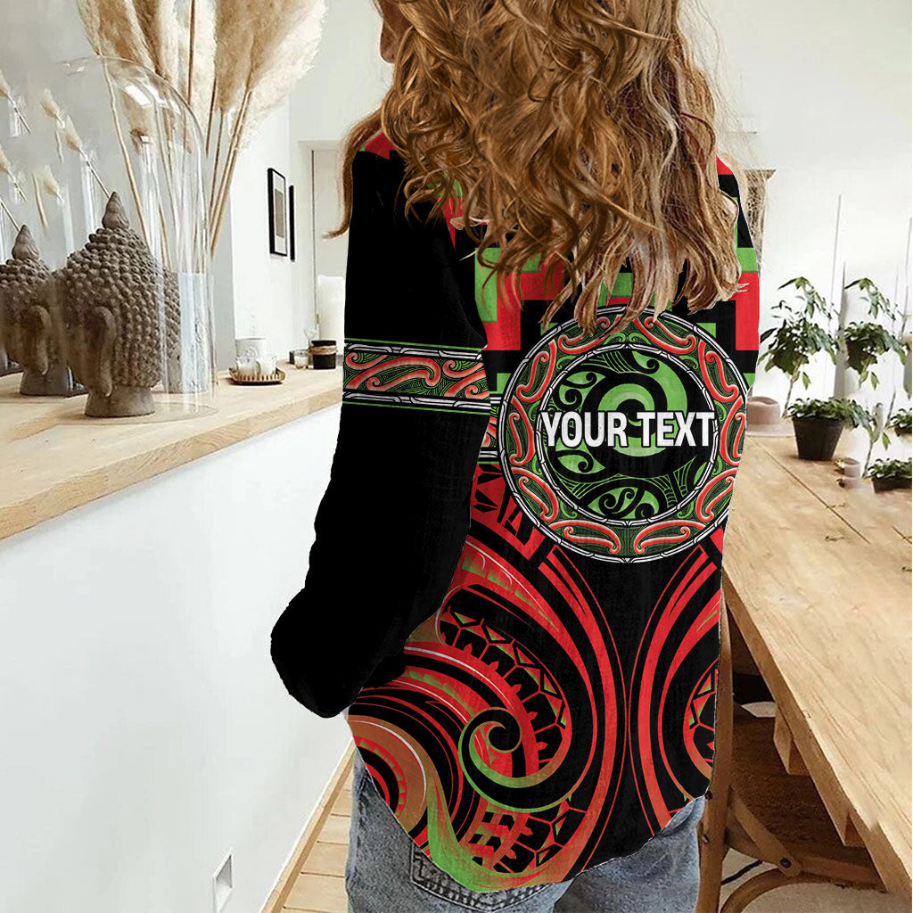 Aotearoa Ngati Maru Personalised Women Casual Shirt Maori Iwi Poutama Puhoro Tattoo