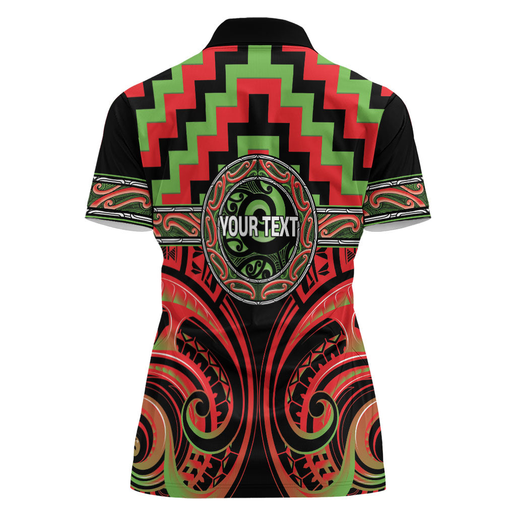 Aotearoa Ngati Maru Personalised Women Polo Shirt Maori Iwi Poutama Puhoro Tattoo
