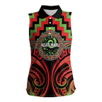 Aotearoa Ngati Maru Personalised Women Sleeveless Polo Shirt Maori Iwi Poutama Puhoro Tattoo