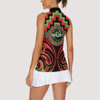 Aotearoa Ngati Maru Personalised Women Sleeveless Polo Shirt Maori Iwi Poutama Puhoro Tattoo