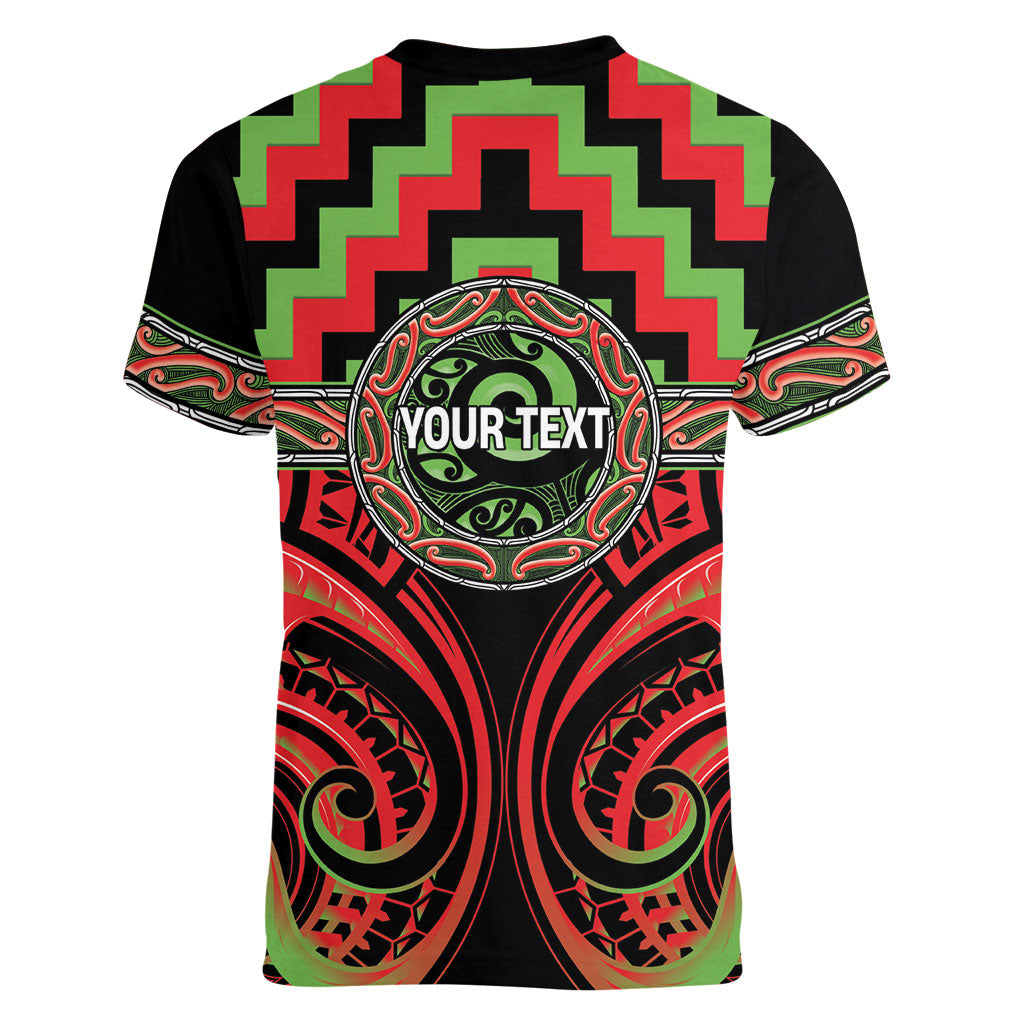 Aotearoa Ngati Maru Personalised Women V-Neck T-Shirt Maori Iwi Poutama Puhoro Tattoo