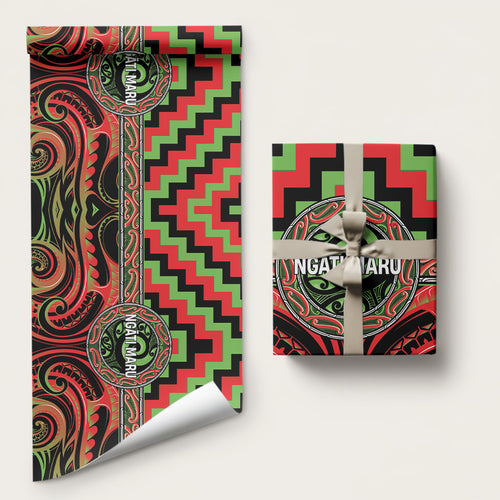Aotearoa Ngati Maru Wrapping Paper Maori Iwi Poutama Puhoro Tattoo
