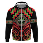 Aotearoa Ngati Maru Personalised Zip Hoodie Maori Iwi Poutama Puhoro Tattoo
