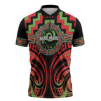 Aotearoa Ngati Maru Personalised Zipper Polo Shirt Maori Iwi Poutama Puhoro Tattoo