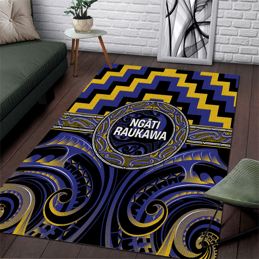 Aotearoa Ngati Raukawa Area Rug Maori Iwi Poutama Puhoro Tattoo