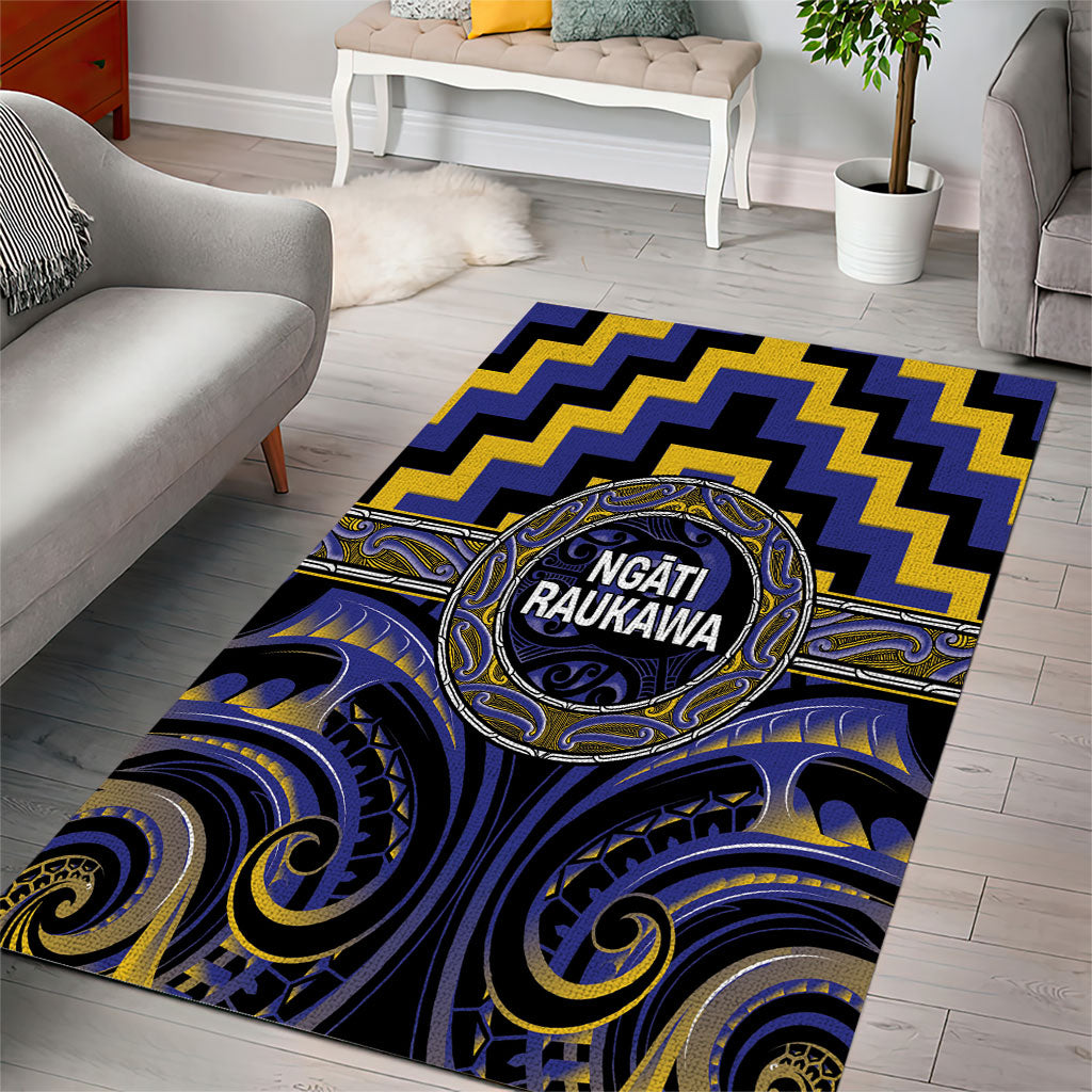 Aotearoa Ngati Raukawa Area Rug Maori Iwi Poutama Puhoro Tattoo