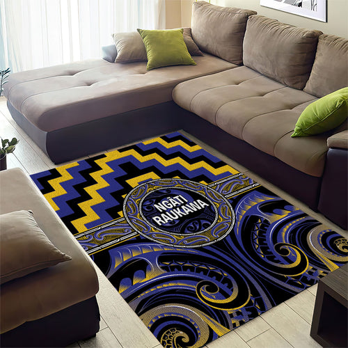 Aotearoa Ngati Raukawa Area Rug Maori Iwi Poutama Puhoro Tattoo