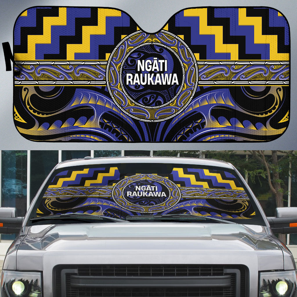 Aotearoa Ngati Raukawa Auto Sun Shade Maori Iwi Poutama Puhoro Tattoo