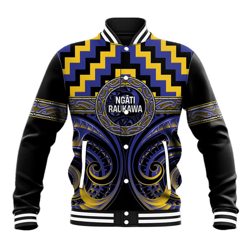Aotearoa Ngati Raukawa Personalised Baseball Jacket Maori Iwi Poutama Puhoro Tattoo